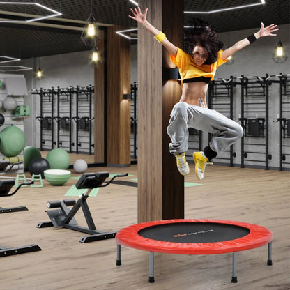 Klappbares Mini-Trampolin Fitness-Trampolin mit höhenverstellbarem Haltegriff Indoor Trampolin Fitness zu Hause Ø101 cm 