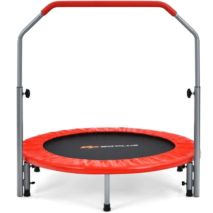 Klappbares Mini-Trampolin Fitness-Trampolin mit höhenverstellbarem Haltegriff Indoor Trampolin Fitness zu Hause Ø101 cm 